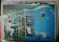 A photo taken in 1997 shows employees inspecting the operation of equipment in a cephalosporin workshop in the early days of the Jiading production base of Shanghai Shyndec Pharmaceutical Ltd, the predecessor of Shanghai Shyndec Pharmaceutical Co Ltd.